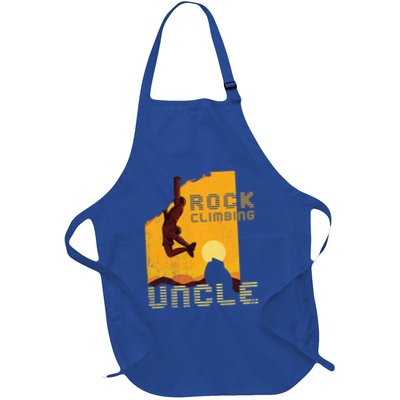Retro Rockclimbing Sunset Rockclimbing Uncle Gift Full-Length Apron With Pockets