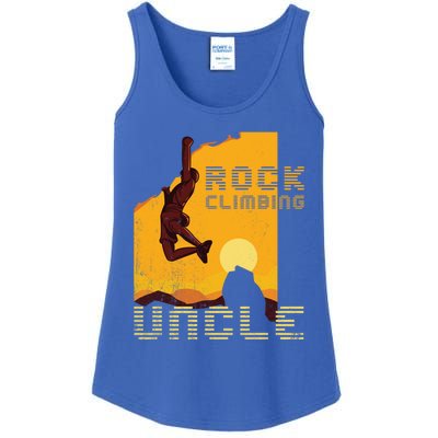 Retro Rockclimbing Sunset Rockclimbing Uncle Gift Ladies Essential Tank