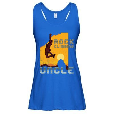 Retro Rockclimbing Sunset Rockclimbing Uncle Gift Ladies Essential Flowy Tank