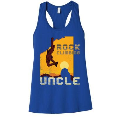 Retro Rockclimbing Sunset Rockclimbing Uncle Gift Women's Racerback Tank