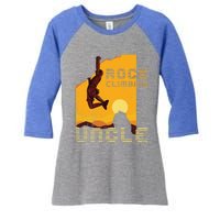 Retro Rockclimbing Sunset Rockclimbing Uncle Gift Women's Tri-Blend 3/4-Sleeve Raglan Shirt