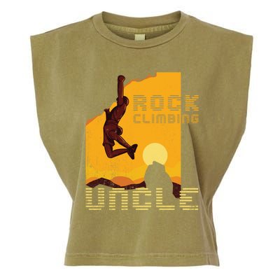 Retro Rockclimbing Sunset Rockclimbing Uncle Gift Garment-Dyed Women's Muscle Tee