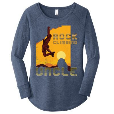 Retro Rockclimbing Sunset Rockclimbing Uncle Gift Women's Perfect Tri Tunic Long Sleeve Shirt