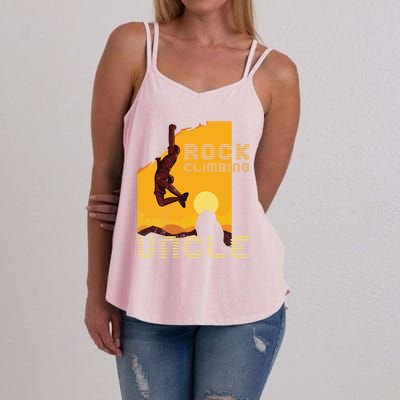 Retro Rockclimbing Sunset Rockclimbing Uncle Gift Women's Strappy Tank