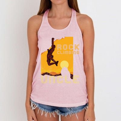 Retro Rockclimbing Sunset Rockclimbing Uncle Gift Women's Knotted Racerback Tank