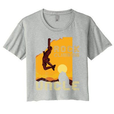 Retro Rockclimbing Sunset Rockclimbing Uncle Gift Women's Crop Top Tee