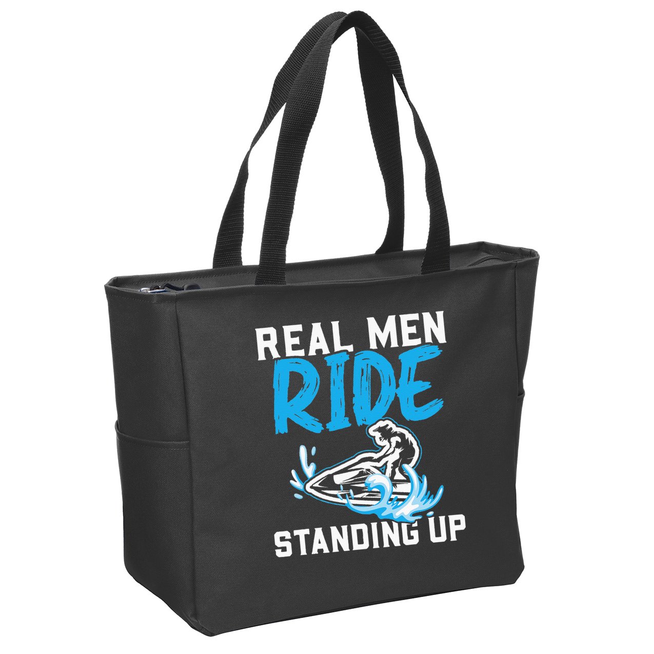 Real Ride Stand Up Jet Ski Zip Tote Bag