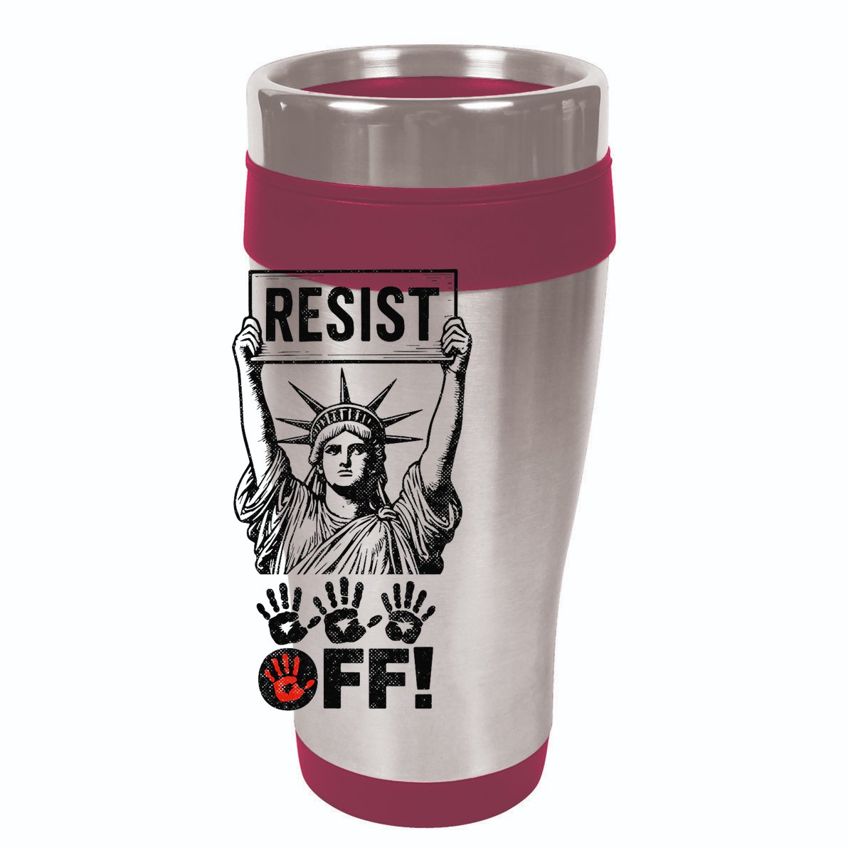 Resist Resistance Statue Of Liberty Hands Off Protest 12oz Stainless Steel Coffee Mug