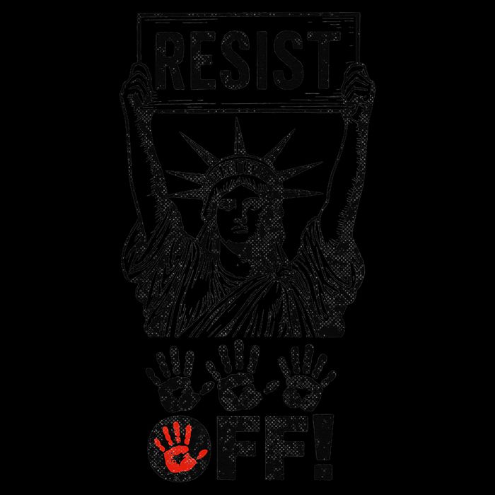 Resist Resistance Statue Of Liberty Hands Off Protest Womens Tank Top