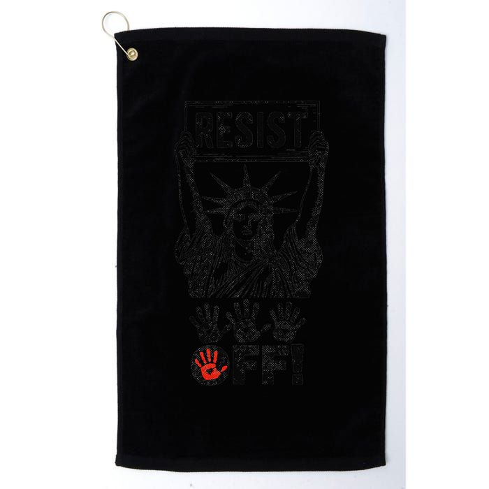 Resist Resistance Statue Of Liberty Hands Off Protest Golf Towel