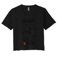 Resist Resistance Statue Of Liberty Hands Off Protest Women's Crop Top Tee
