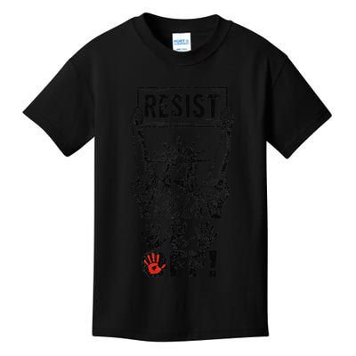 Resist Resistance Statue Of Liberty Hands Off Protest Kids T-Shirt