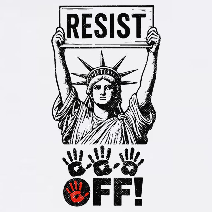 Resist Resistance Statue Of Liberty Hands Off Protest Garment-Dyed Sweatshirt