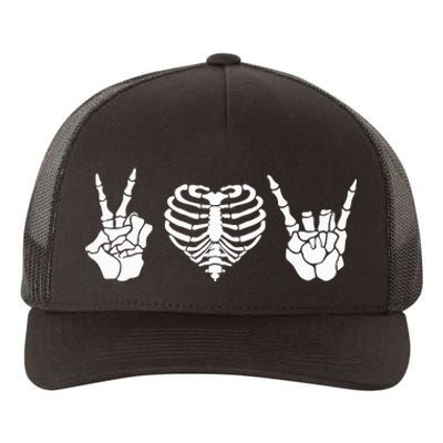 Rock & Roll Skeleton Hand Halloween Music Concert Costume Yupoong Adult 5-Panel Trucker Hat