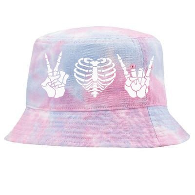 Rock & Roll Skeleton Hand Halloween Music Concert Costume Tie-Dyed Bucket Hat