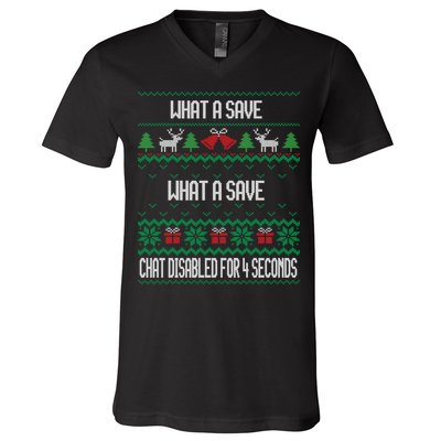 Retro Rocket Soccer Game What A Save Chat Disabled Vintage V-Neck T-Shirt
