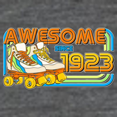 Retro Roller Skates Awesome Since 1923 100th Birthday T-Shirt