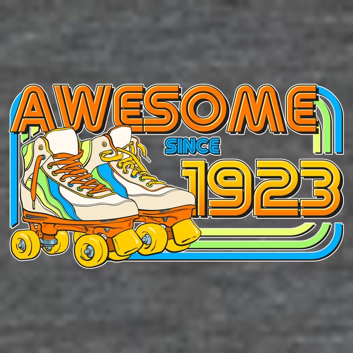 Retro Roller Skates Awesome Since 1923 100th Birthday Mesh Reversible Basketball Jersey Tank