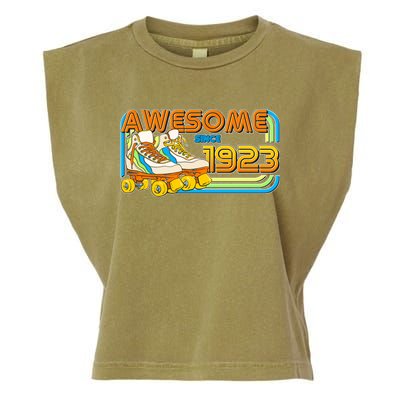 Retro Roller Skates Awesome Since 1923 100th Birthday Garment-Dyed Women's Muscle Tee