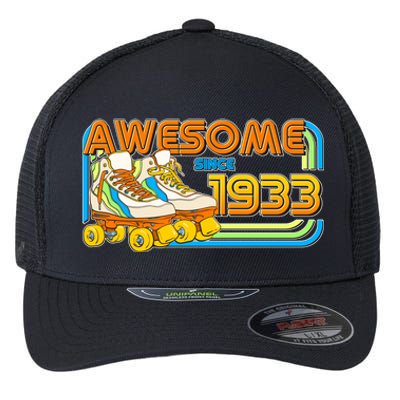 Retro Roller Skates Awesome Since 1933 90th Birthday Flexfit Unipanel Trucker Cap