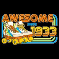 Retro Roller Skates Awesome Since 1933 90th Birthday Impact Tech Backpack