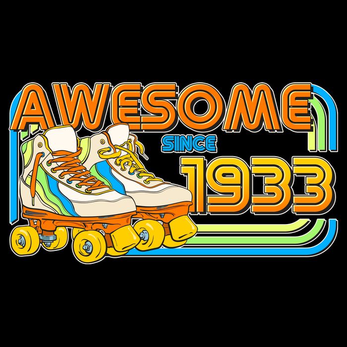 Retro Roller Skates Awesome Since 1933 90th Birthday Impact Tech Backpack