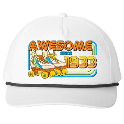 Retro Roller Skates Awesome Since 1933 90th Birthday Snapback Five-Panel Rope Hat