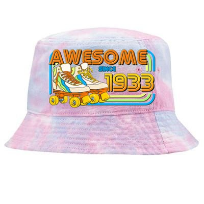 Retro Roller Skates Awesome Since 1933 90th Birthday Tie-Dyed Bucket Hat