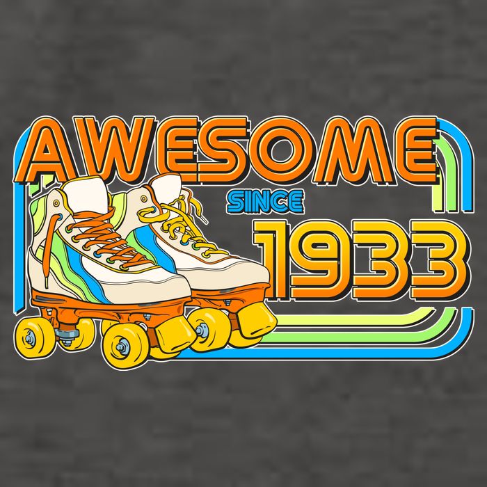 Retro Roller Skates Awesome Since 1933 90th Birthday Vector Backpack