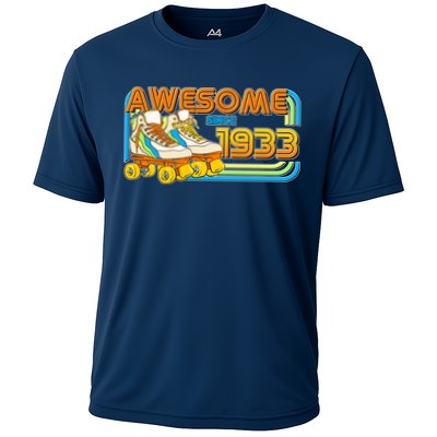 Retro Roller Skates Awesome Since 1933 90th Birthday Performance Shirt