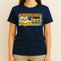 Retro Roller Skates Awesome Since 1933 90th Birthday T-Shirt