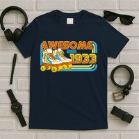 Retro Roller Skates Awesome Since 1933 90th Birthday T-Shirt