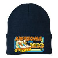 Retro Roller Skates Awesome Since 1933 90th Birthday Knit Cap Winter Beanie