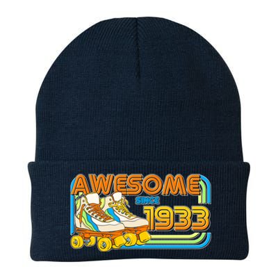 Retro Roller Skates Awesome Since 1933 90th Birthday Knit Cap Winter Beanie