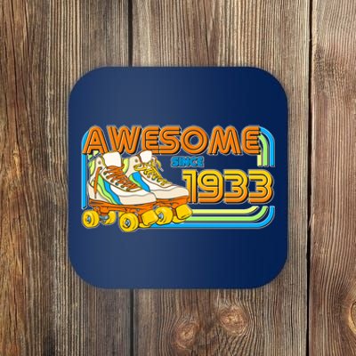 Retro Roller Skates Awesome Since 1933 90th Birthday Coaster