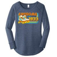 Retro Roller Skates Awesome Since 1933 90th Birthday Women's Perfect Tri Tunic Long Sleeve Shirt