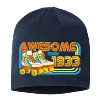 Retro Roller Skates Awesome Since 1933 90th Birthday Sustainable Beanie