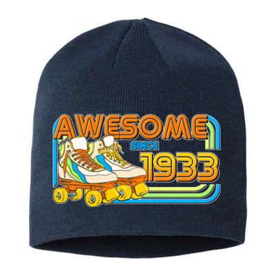 Retro Roller Skates Awesome Since 1933 90th Birthday Sustainable Beanie