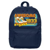 Retro Roller Skates Awesome Since 1933 90th Birthday 16 in Basic Backpack
