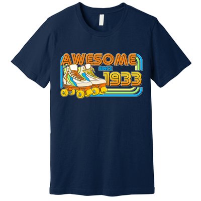 Retro Roller Skates Awesome Since 1933 90th Birthday Premium T-Shirt