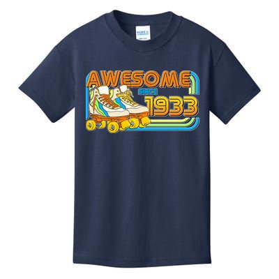 Retro Roller Skates Awesome Since 1933 90th Birthday Kids T-Shirt