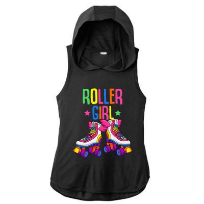 Roller Roller Skates Skating Ladies PosiCharge Tri-Blend Wicking Draft Hoodie Tank