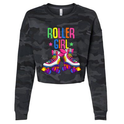 Roller Roller Skates Skating Cropped Pullover Crew