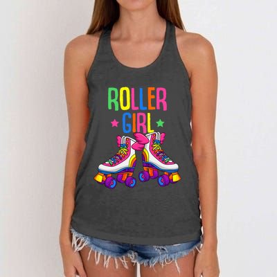 Roller Roller Skates Skating Women's Knotted Racerback Tank