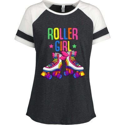 Roller Roller Skates Skating Enza Ladies Jersey Colorblock Tee