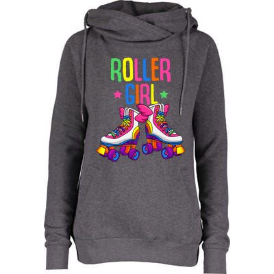 Roller Roller Skates Skating Womens Funnel Neck Pullover Hood