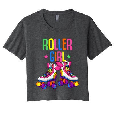 Roller Roller Skates Skating Women's Crop Top Tee