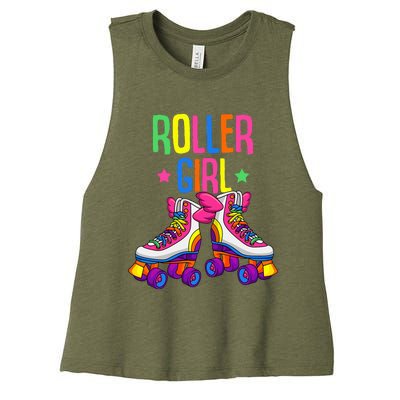 Roller Roller Skates Skating Women's Racerback Cropped Tank