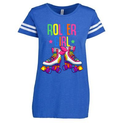 Roller Roller Skates Skating Enza Ladies Jersey Football T-Shirt