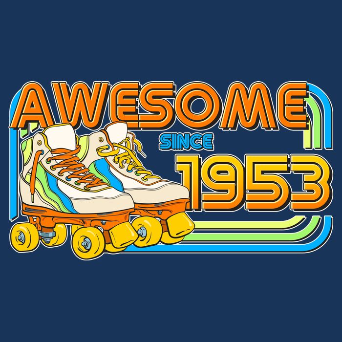 Retro Roller Skates Awesome Since 1953 70th Birthday 16 in Basic Backpack